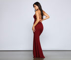 Lace-Up Dress with High Slit