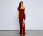 Lace-Up Dress with High Slit
