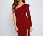 Crepe One-Shoulder Maxi Dress