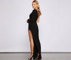 One-Shoulder Dress with Asymmetric Details