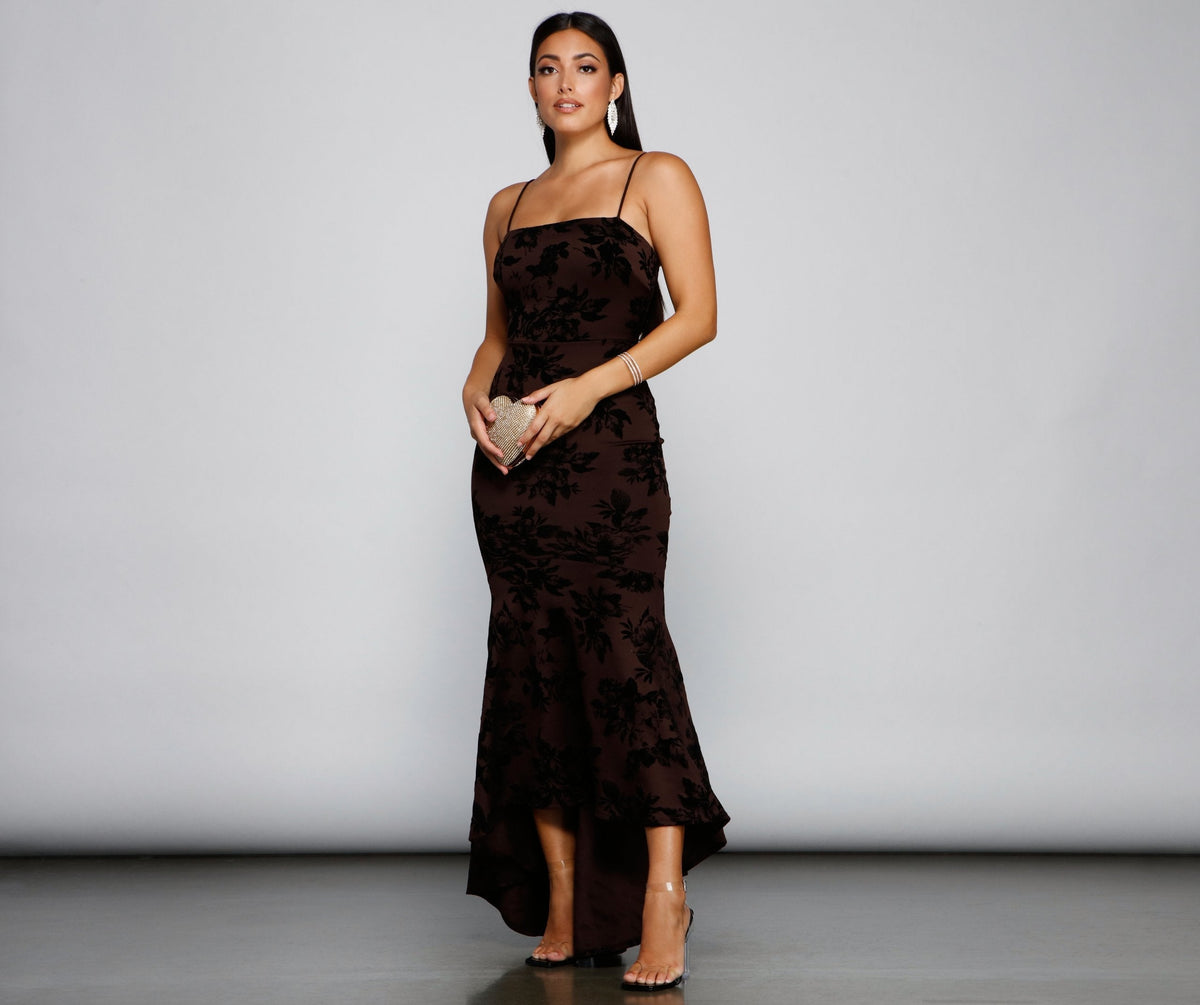 Velvet Dress with Mermaid Shape