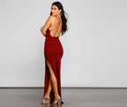 Crepe High-Slit Dress