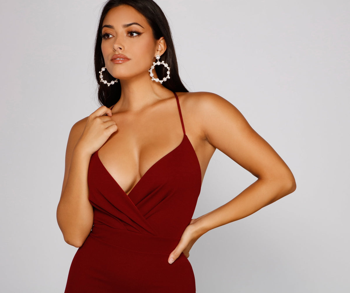 Crepe High-Slit Dress