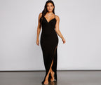 Crepe High-Slit Dress
