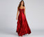 Satin Sweetheart-Neck Dress with Sequins