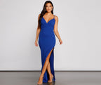 Crepe High-Slit Dress