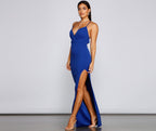 Crepe High-Slit Dress