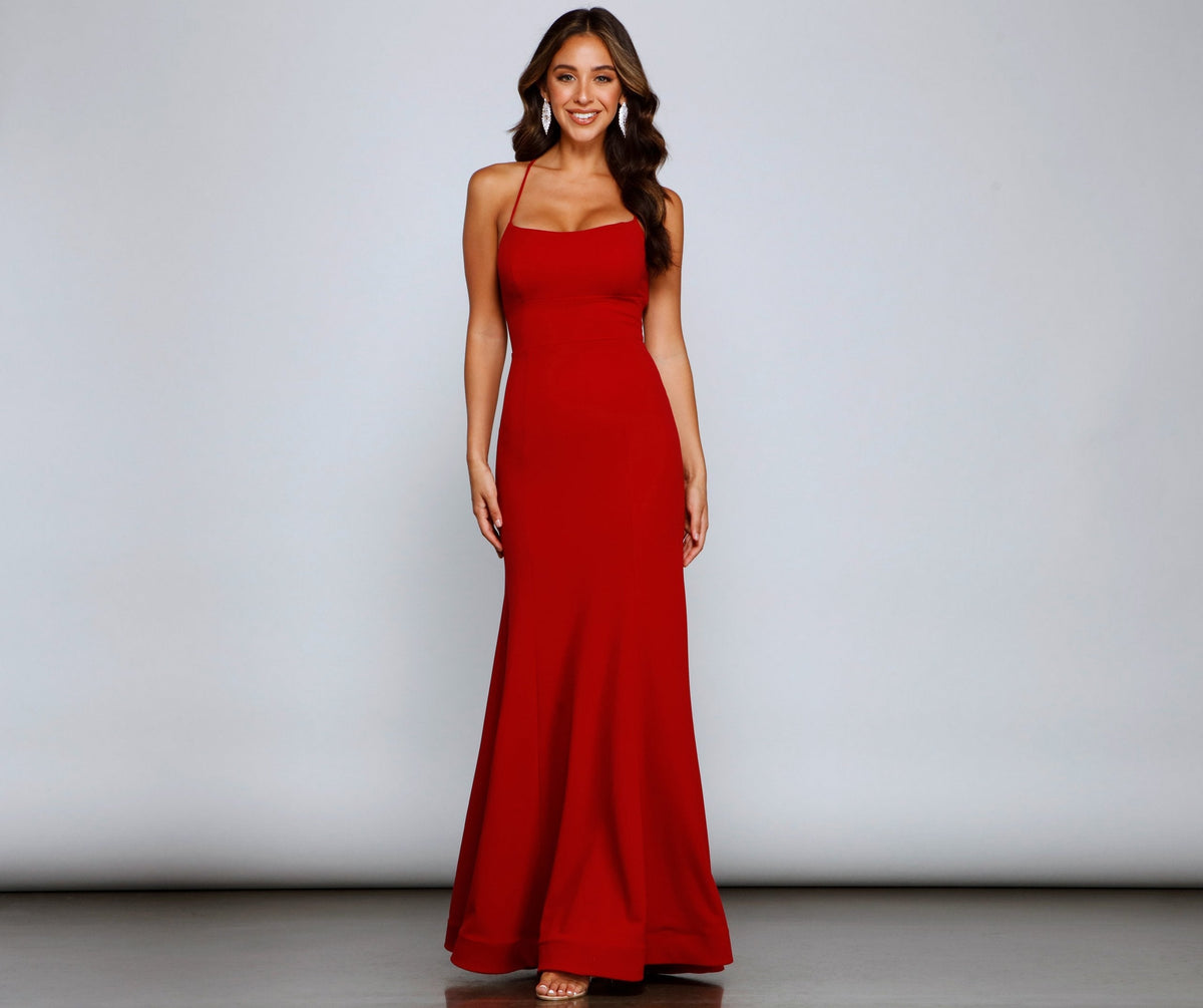 Lace-Up Dress with Mermaid Shape