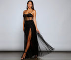 Mesh Tulle Bustier-Style Dress