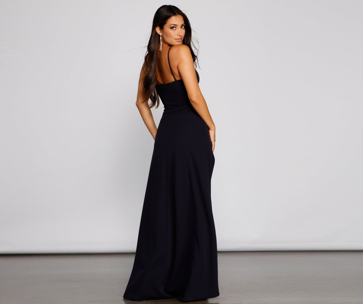 Crepe Dress with Ruching