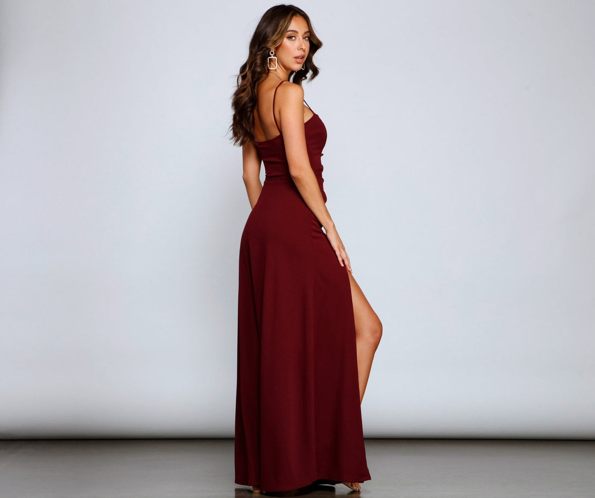 Crepe Dress with Ruching