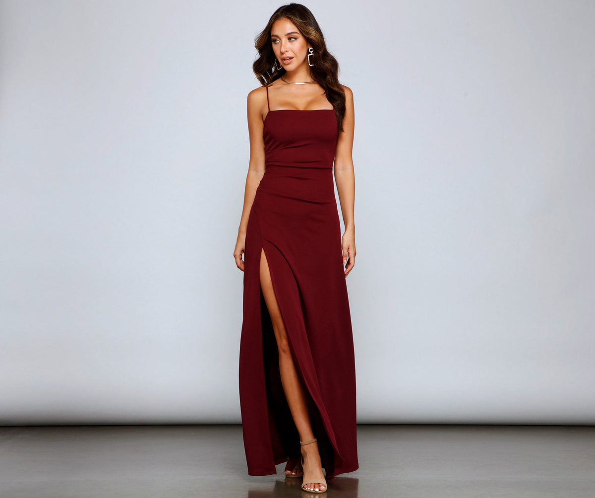 Crepe Dress with Ruching