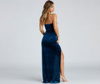 Velvet Dress with High Slit