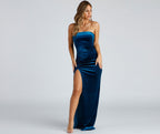 Velvet Dress with High Slit