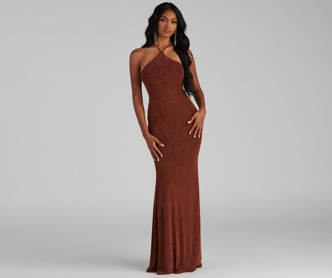 Moira Formal Open Back Lurex Dress - Lady Occasions Main image