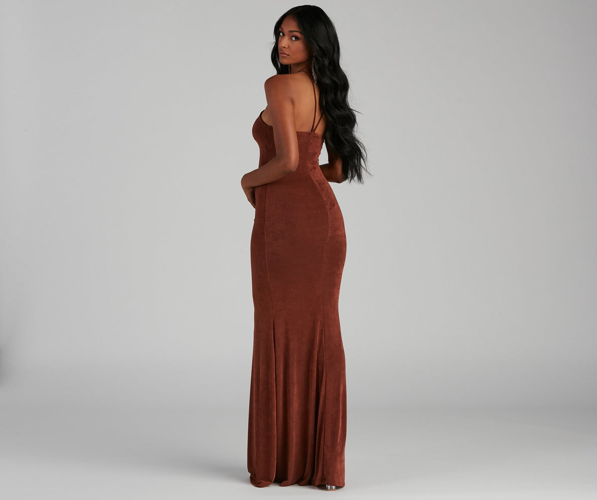 Open-Back Knit Dress with Halter Neckline