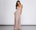 Haley Formal Shimmering Metallic Dress - Lady Occasions