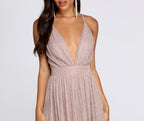 Shimmer Dress with Metallic Finish