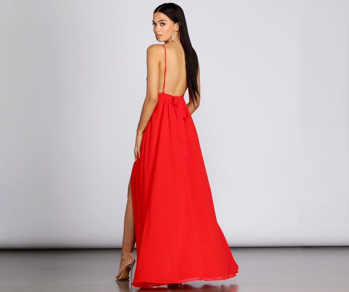 Lace High-Slit Dress
