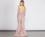 Bow-Detail Lace Dress with Crepe Texture
