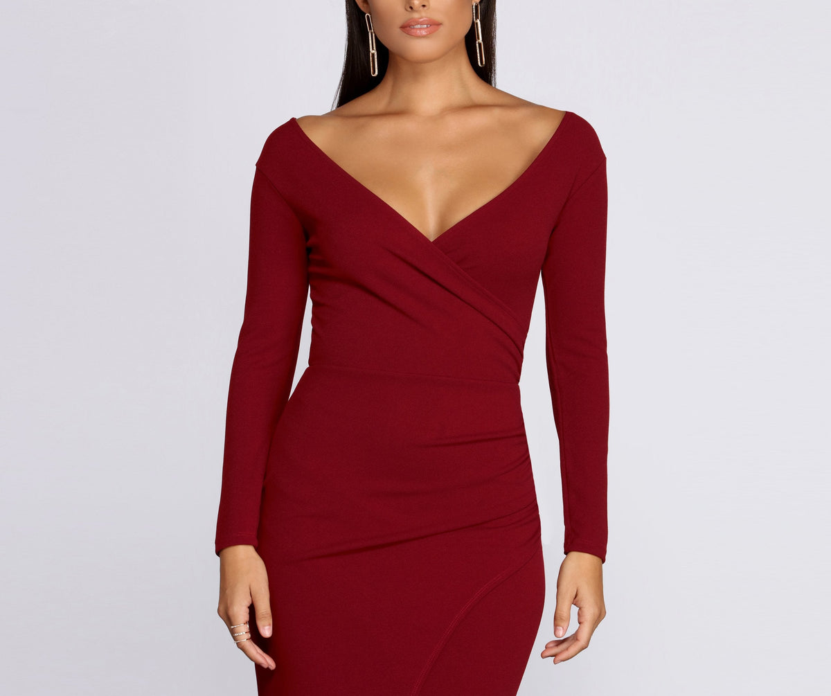 Mermaid Off-Shoulder Wrap-Style Dress