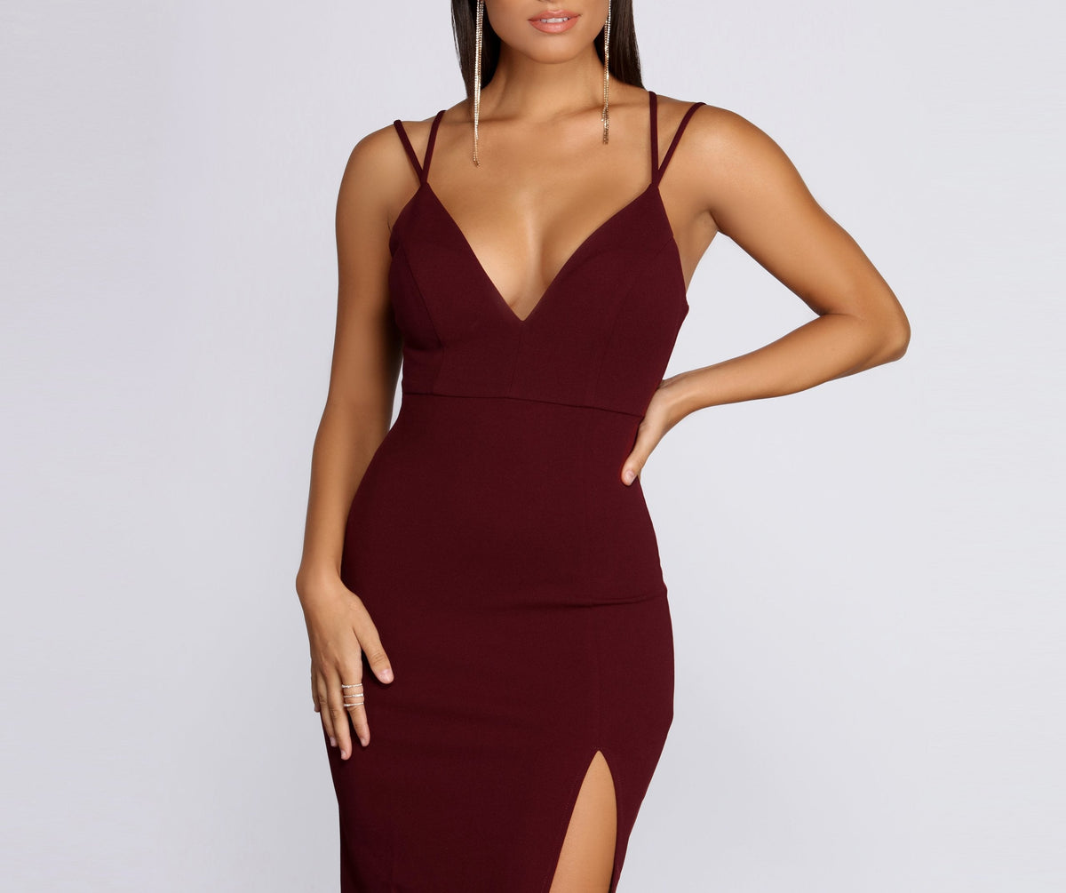 Crepe Dress with Strap Details