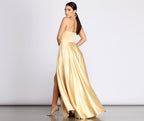 Satin High-Slit Maxi Dress