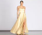 Satin High-Slit Maxi Dress