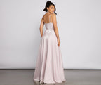 Glitter Pocket-Detail Maxi Gown