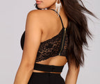 Lace Crepe Two-Piece Set with Floral Details