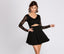 Long Sleeve Lace & Crepe Skater Dress - Lady Occasions