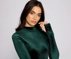 Velvet Mock-Neck Mini Dress