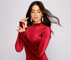 Velvet Mock-Neck Mini Dress