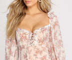 Floral Mini Dress with Chiffon Detailing
