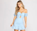 Off Shoulder Ruffle Mini Dress - Lady Occasions