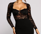 Crepe Mini Dress with Lace Detailing