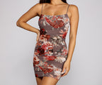 Floral Mesh Mini Dress with Ruching