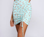 Floral Ruched Mini Dress