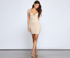 Polka-Dot Mini Dress with Mesh Detailing