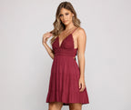 Linen Crochet Dress with Skater Shape