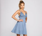 Casual Cutie Linen Skater Dress - Lady Occasions