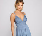 Linen Crochet Dress with Skater Shape