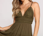 Linen Crochet Dress with Skater Shape
