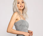 Plaid Knit Mini Dress