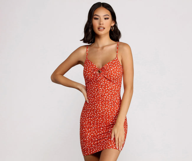Too Sweet Sweetheart Ditsy Floral Mini Dress - Lady Occasions Main image