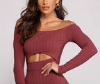 Ribbed Off-Shoulder Mini Dress