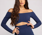 Ribbed Off-Shoulder Mini Dress