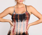 Tie-Dye Mini Dress with Knit Texture