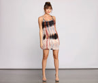 Tie-Dye Mini Dress with Knit Texture