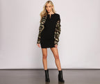 Ribbed Button-Front Mini Dress
